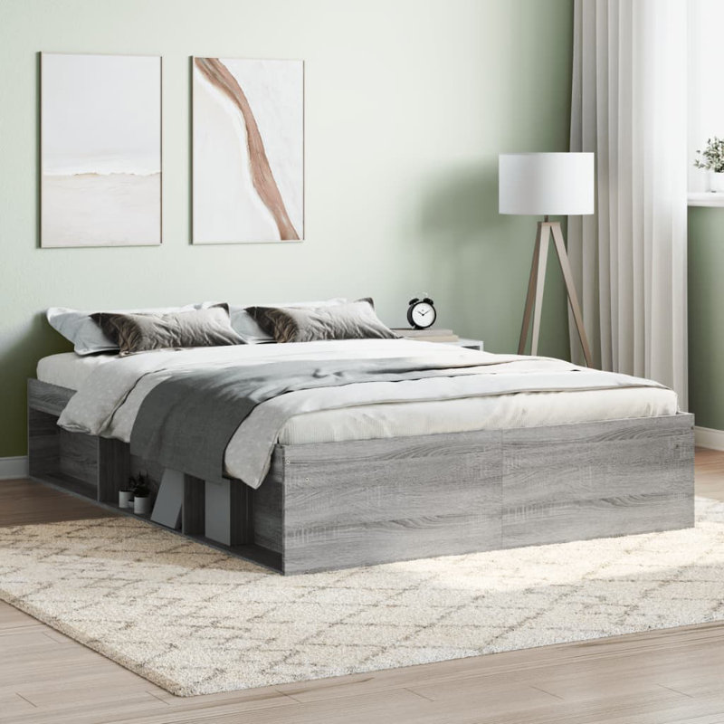 Afriani Storage Bed, Grey Sonoma, Double (4'6)