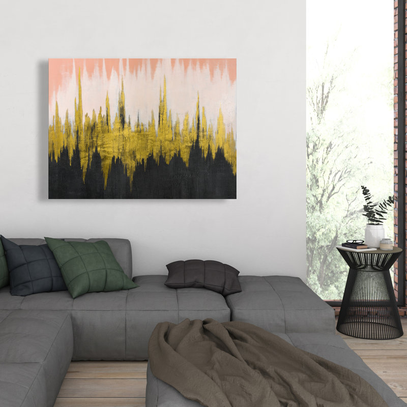Abstract Zigzag Gold Bedroom Canvas | Stylish Home Decor
