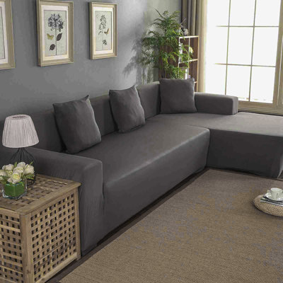Sofa Cover, Polyester 3+2 Seat Corner Couch Cover L Shape Slipcover Home Furniture Protector