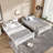 Metal Full XL Over Full XL Bunk Bed For Teens And Adults,Space-Saving/Noise Reduced/No Box Spring Needed, White-1066205360