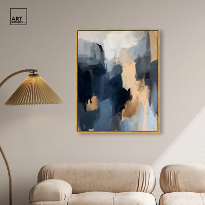 Navy Beige II Canvas Blue Abstracts by Art Remedy