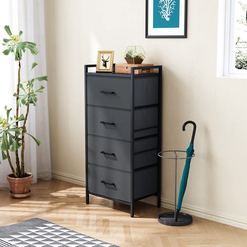 Yarah 4 Drawer Storage Drawer, Gray