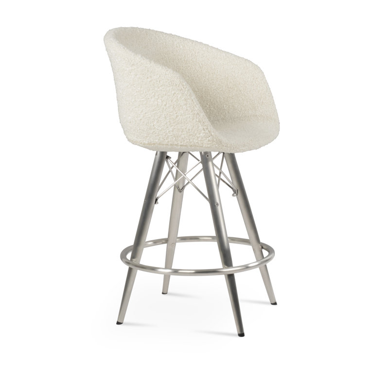 Tabouret de bar Tribeca, Blanc, Acier inoxydable, Tabouret de bar (siège d'une hauteur de 28 po)