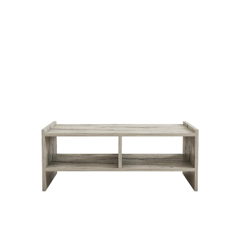 Stylish 2-Tier Coffee Table, Freesia Marble Finish, 35.4 x 19.7 x 15.7 inches | 100% Melamine Coated Particle Board, Thickness: 0.71 inches | Additional Storage, Perfect for Living Room & Modern Spaces, Durable & Elegant Design