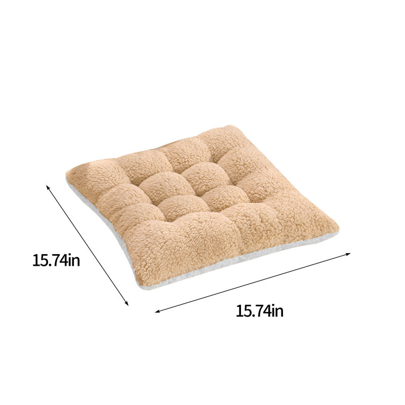 Seat Cushions For Home Use- Tufted Corduroy Floor Cushions For Living Room Tatami- 16 Inch, Beige