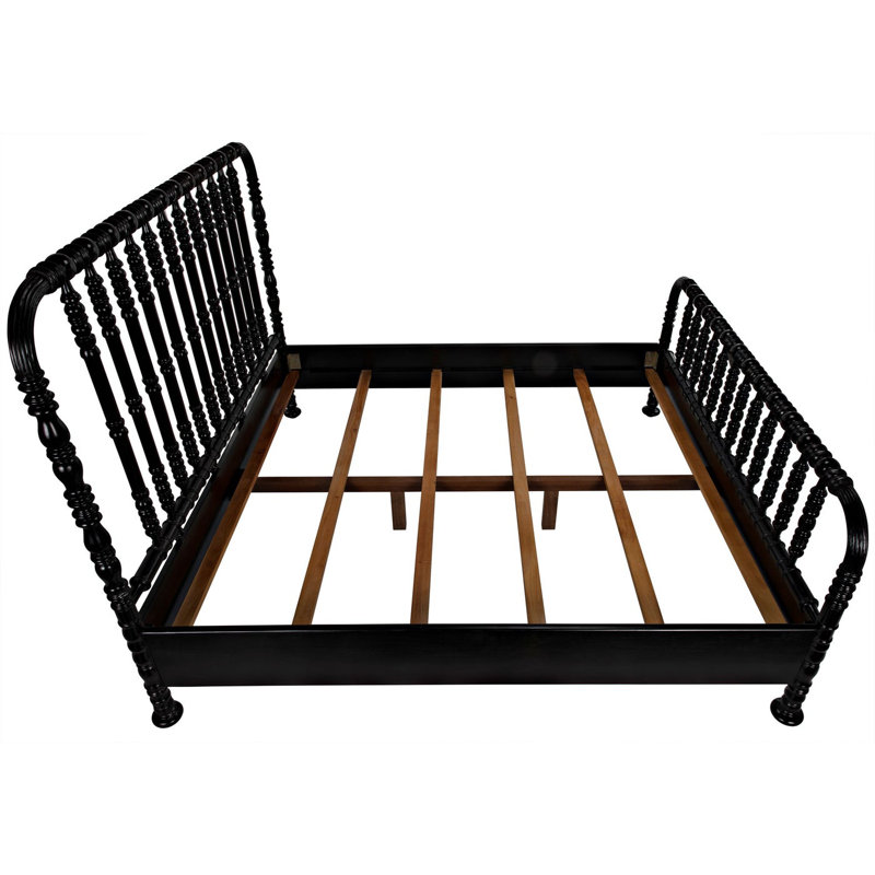 Bachelor Solid Wood Bed, Eastern King, Hand Rubbed Black