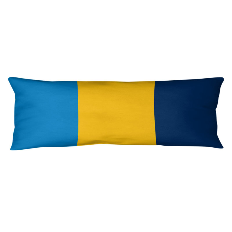 Oreiller de corps en polyester / polyester Arizona Football Stripes, Adella Football, Bleu marine / jaune / bleu