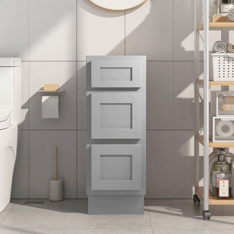 Base de meuble-lavabo simple Hibbard seulement, gris, H 32,5 po x l 12 po x p 21 po