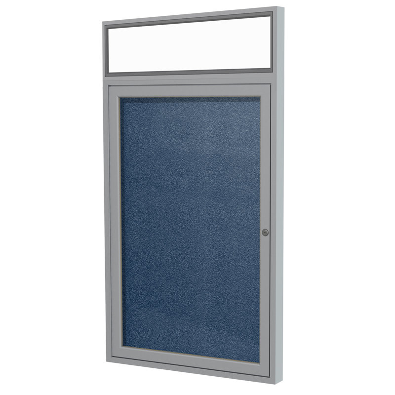 Babillard fermé Ghent, H 3 pi x l 2 pi, Satin, Bleu marine