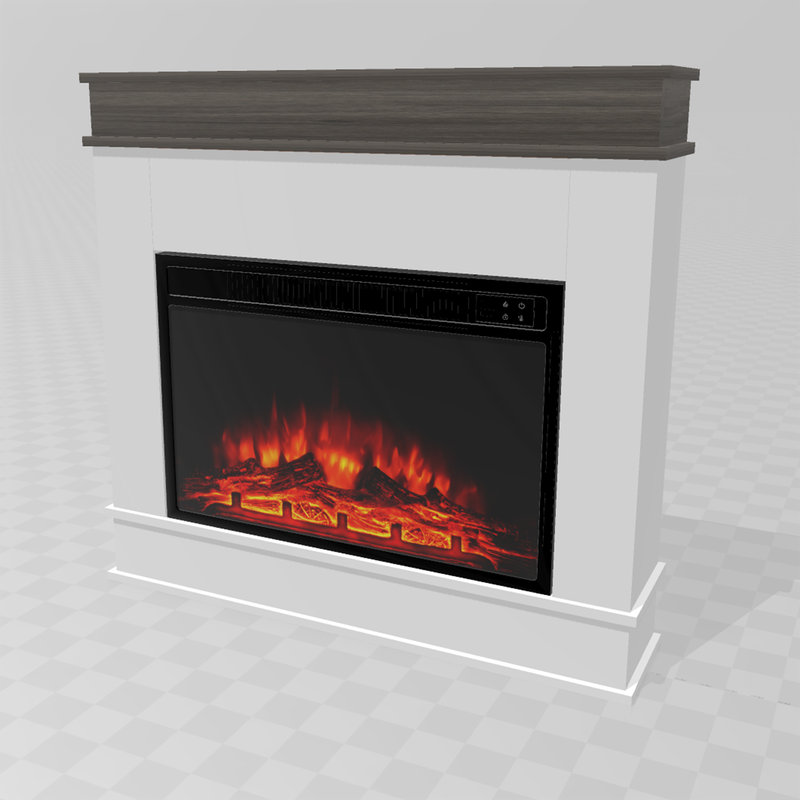 39“ Freestanding Electric Fireplace Heater with Mantel, 12 Flame Colors, Stones and Logs, Dual Power, Black