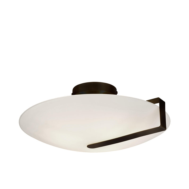 Aijah Glass Flush Mount, Black