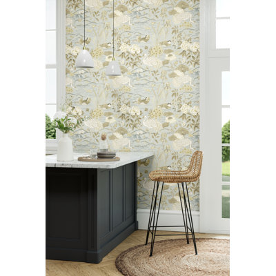 Crane and Frog 10.05m x 68.6cm Matte Wallpaper Roll
