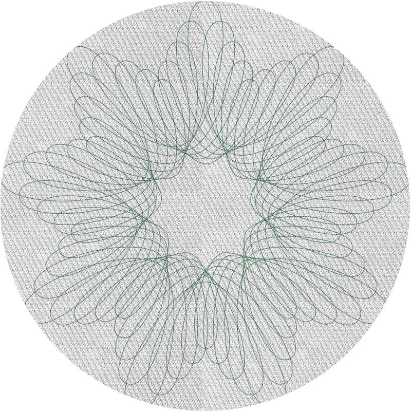 Tapis de zone verte à motif, Rond 5 pi
