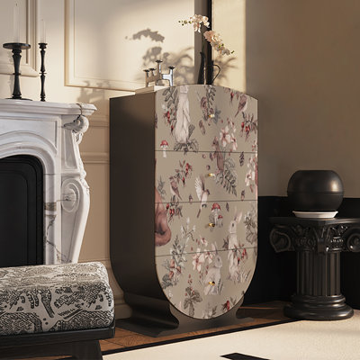 Armoire décorative à tiroirs rétro français