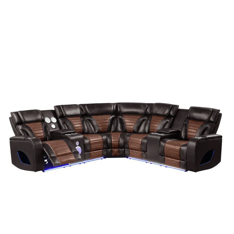 Canapé modulaire en cuir Ripley Brown Air