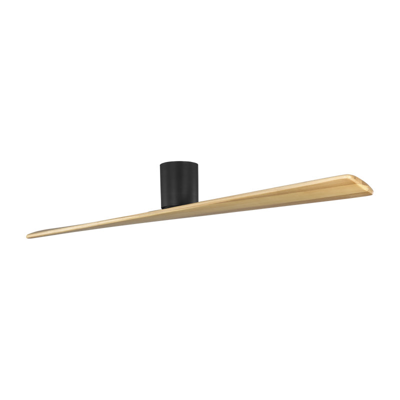  Plank Smart 72 Hugger Indoor Ceiling Fan with Natural Honey blades and Handheld Remote, Midnight Black, Natural Honey
