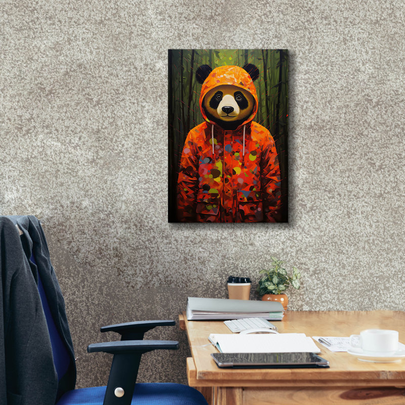 Art mural en toile Trinx «Panda Hoodie» par r3darch0n, 18 po x 26 po, H 26 po x l 18 po x P 0,75 po