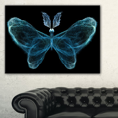 " Turquoise Fractal Butterfly In Dark "