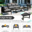 Collection Ustyle Multi Outdoor Steel - imperméable, rouille, acier Style élégant et incurvé pour les jardins. Sièges confortables. Comprend 1 causeuse, 2 canapés simples, une table basse et des coussins. Facile-1968510853
