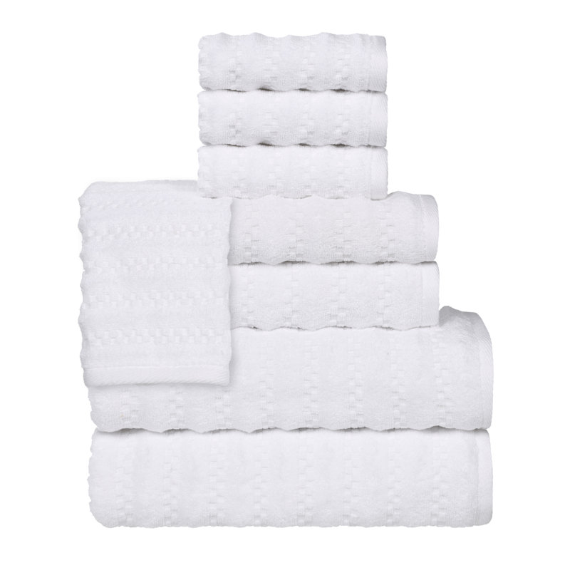 Ensemble de serviettes 8 pièces Zuma, Blanc