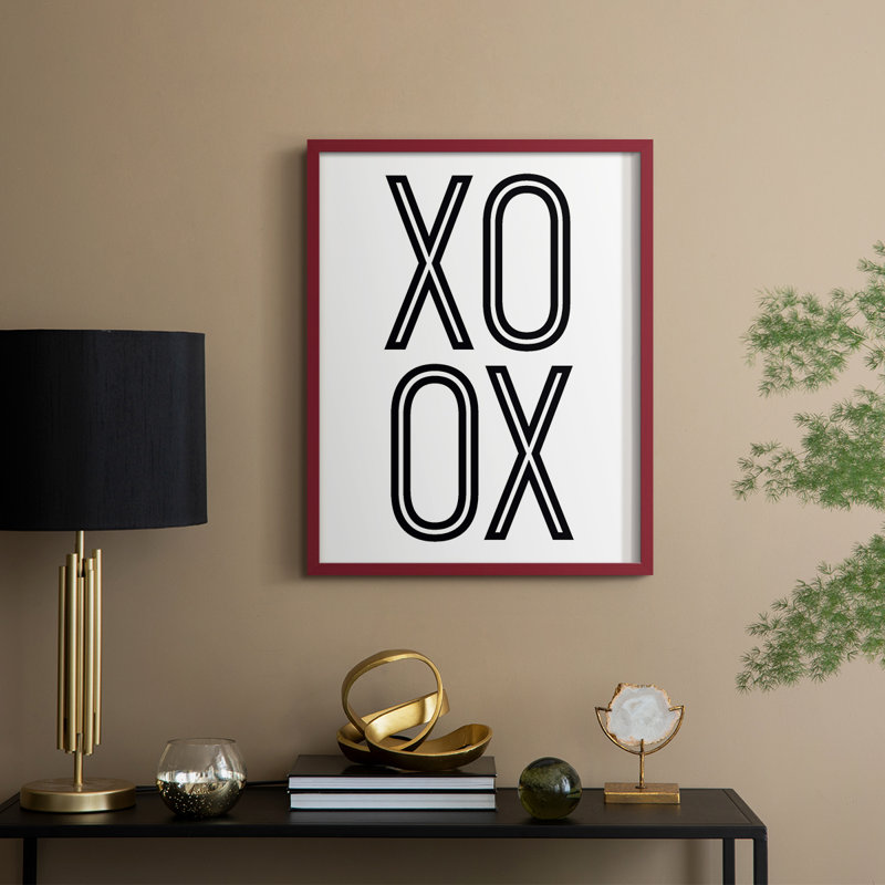 «Bold Love I», reproduction encadrée - bois massif, H 30 po x l 24 po, Rouge