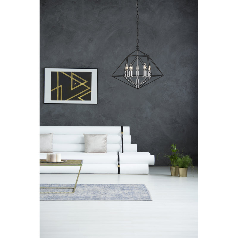 Luminaire suspendu géométrique 5 lumières Kiesel