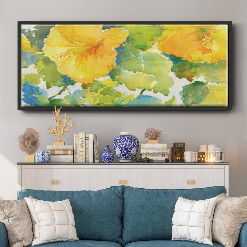 Citrus Hibiscus- Framed Canvas