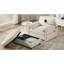Canapé simple de 38 po avec repose-pieds de rangement, support de téléphone réglable, chargeur USB et accoudoirs en forme d'oreiller, chaise longue à siège large-163841120