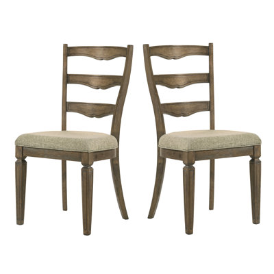 Chaise d'appoint en bois composite Filoli brun (ensemble de 2) avec dossier échelle