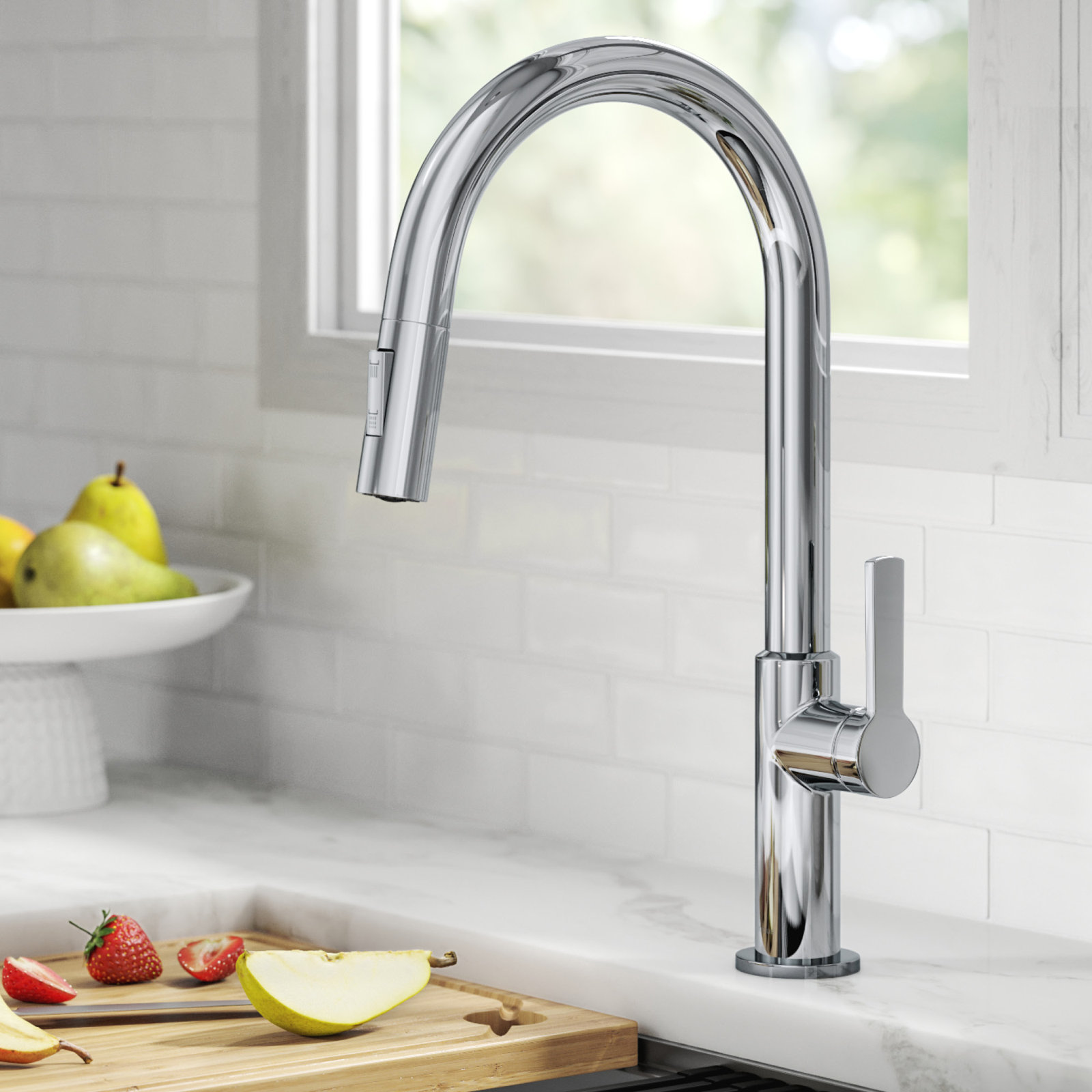 Kraus Oletto Pull-Down Kitchen Faucet, Chrome