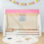 Lit sur pied Montessori House avec tente, lumières et garde-corps pleine longueur-606116599-606116593