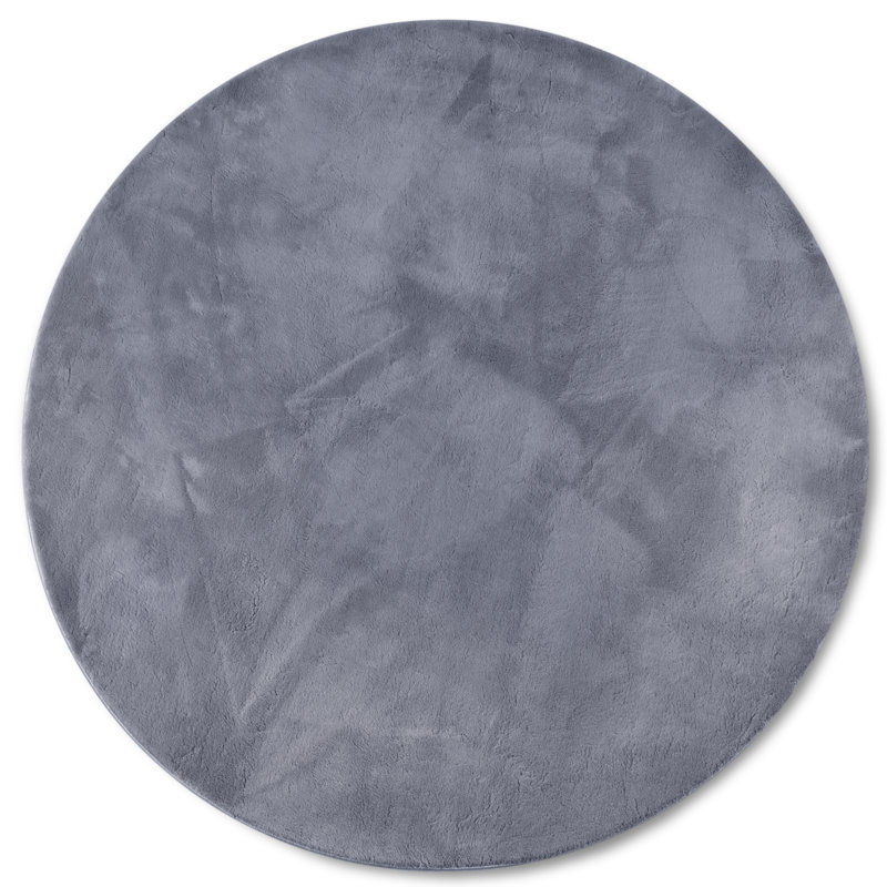 , Anthracite Leon high pile rug, Round 200cm