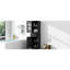 Armoire de rangement pour salle de bain - grande, noire avec poignée en métal