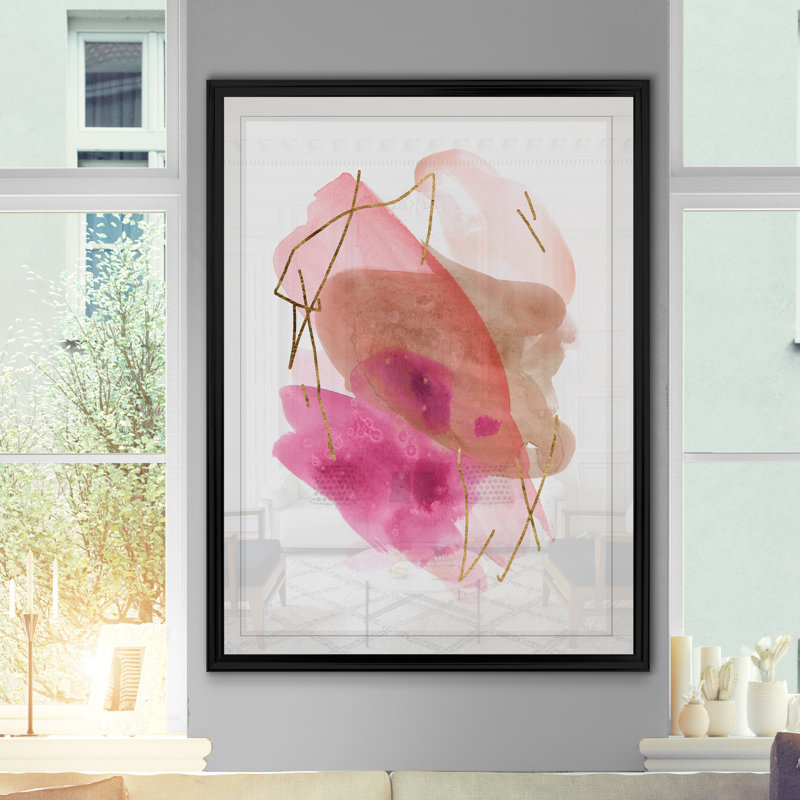 Rose Edge I - reproduction sur toile, H 30,5 po x l 42,5 po x P 1,5 po, Cadre noir