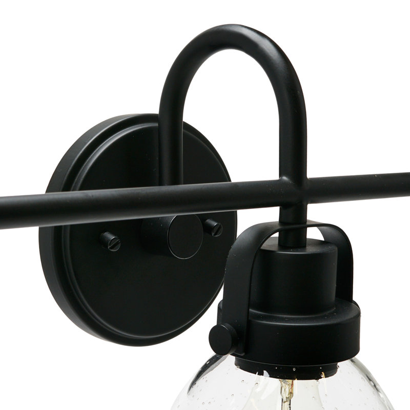 Éclairage pour salle de bain à 3 lumières en métal Zickel, nickel poli, Noir mat