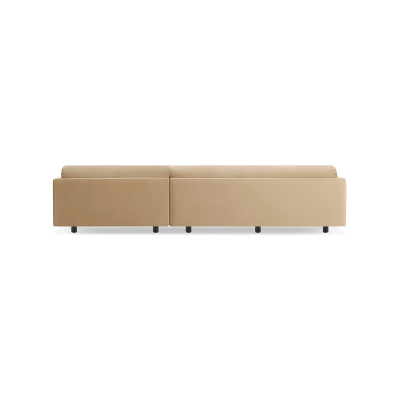 Sunday Chaise Sectional, Agnew Gray Textured Basketweave, Right Hand Facing