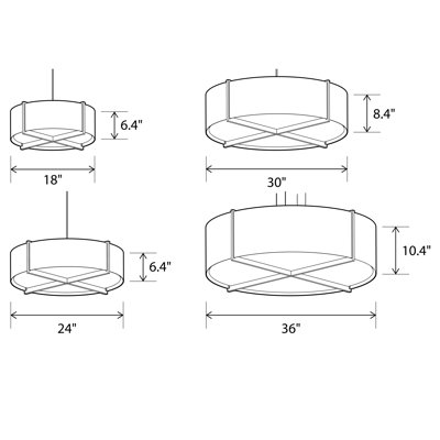 Plura 2 - Light Dimmable Drum Chandelier