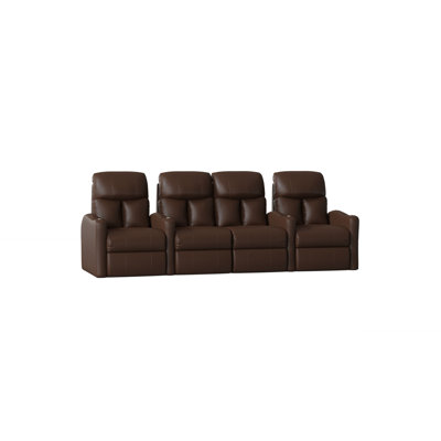 Upholstered Home Theater Seat with Cup Holder