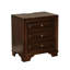 Table de chevet pour chambre à coucher avec 3 tiroirs profonds - Bois de cerisier brun et sous la veilleuse