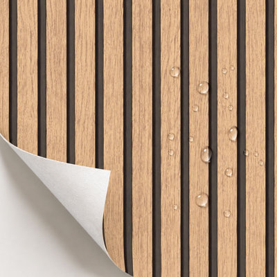 Papier peint amovible à lattes de bois