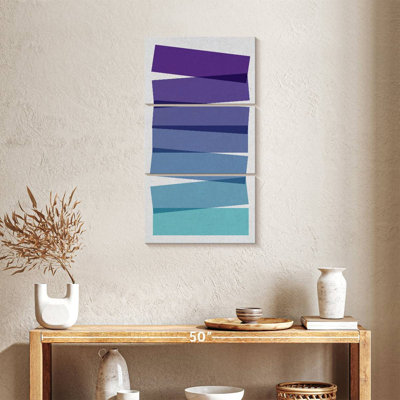 Ensemble de 3 pièces abstraites à motif géométrique abstrait sur toile par Jonathan A.