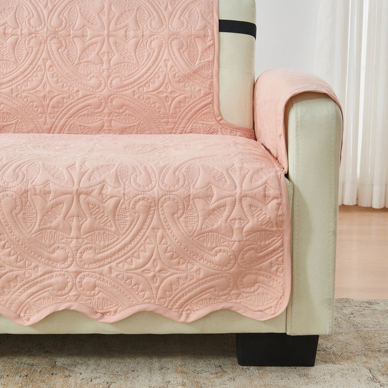 Medallion Reversible Sofa Pet Furniture Protector Slipcover, Dusty Rose / Taupe