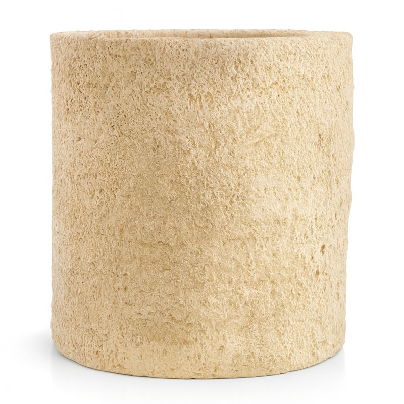 Handmade Engineered Limestone 20" Planter, 24" H x 24" W x 24" D
