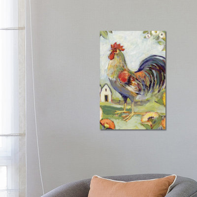 Farm House Rooster 1 Piece Wall Art on Canvas