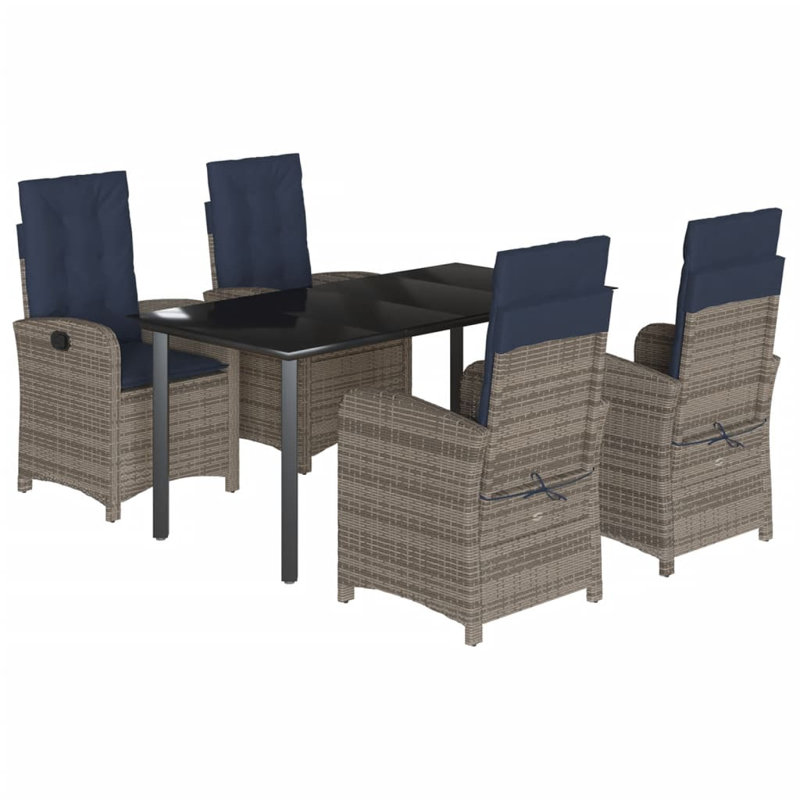 4 - Person Patio Dining Set with Rectangular Table , Cushions Included