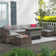 6 - Person Outdoor Seating Group with 44 Inch Fireplace Table, Patio Sectional Sofa Set 