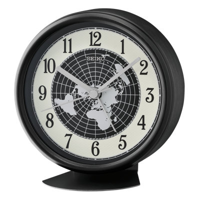 QXE067KLH Traditional Desk Table Clock, Black