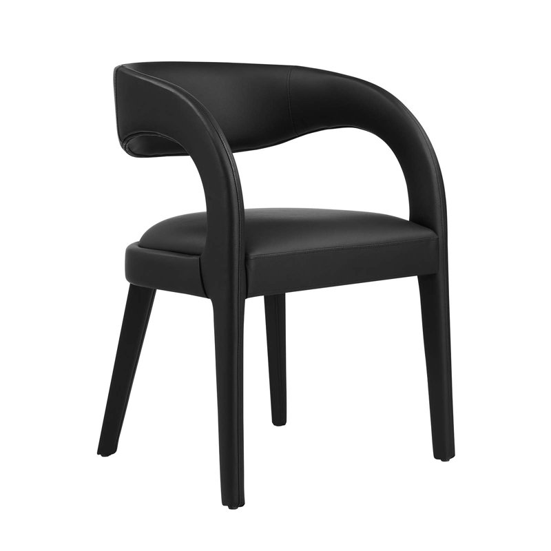 Modway Pinnacle Vegan Leather Dining Chair, Black