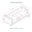 Canapé rembourré en velours avec accoudoirs carrés décoratifs Modern Design-1175476363