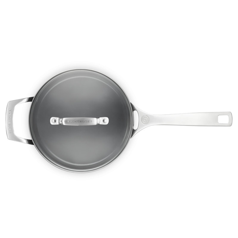 Le Creuset Essential Non-Stick Ceramic Saucepan With Glass Lid 4 Qt.